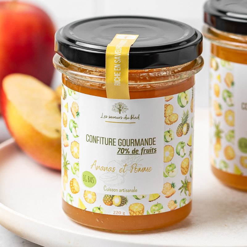 Confiture Gourmande Ananas & Pommes - Les saveurs du bled